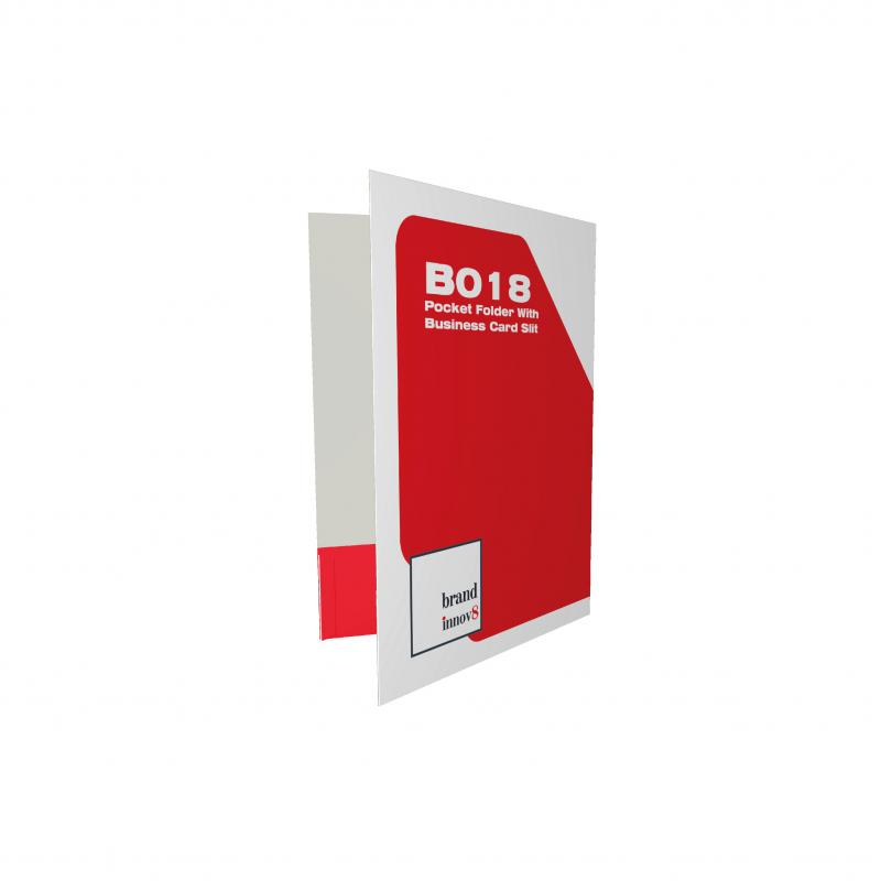 Pocket Folder With Business Card Slit