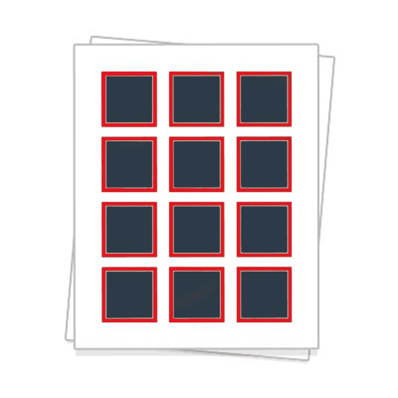 Square sheet labels